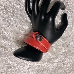 COACH Coral Leather Wrap Around Turn-lock Cuff